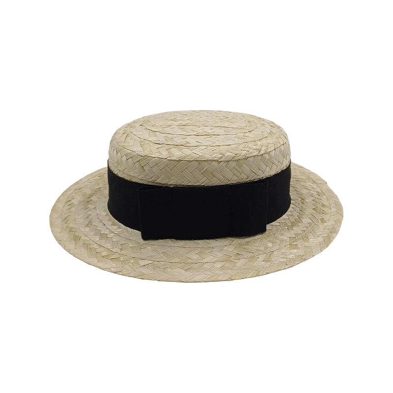 Sombrero náutico de paja blanca con cinta negra