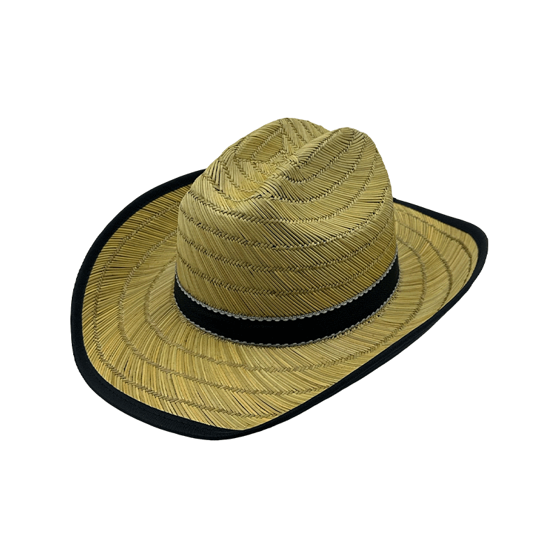Sombrero de vaquero de paja natural tejido a mano