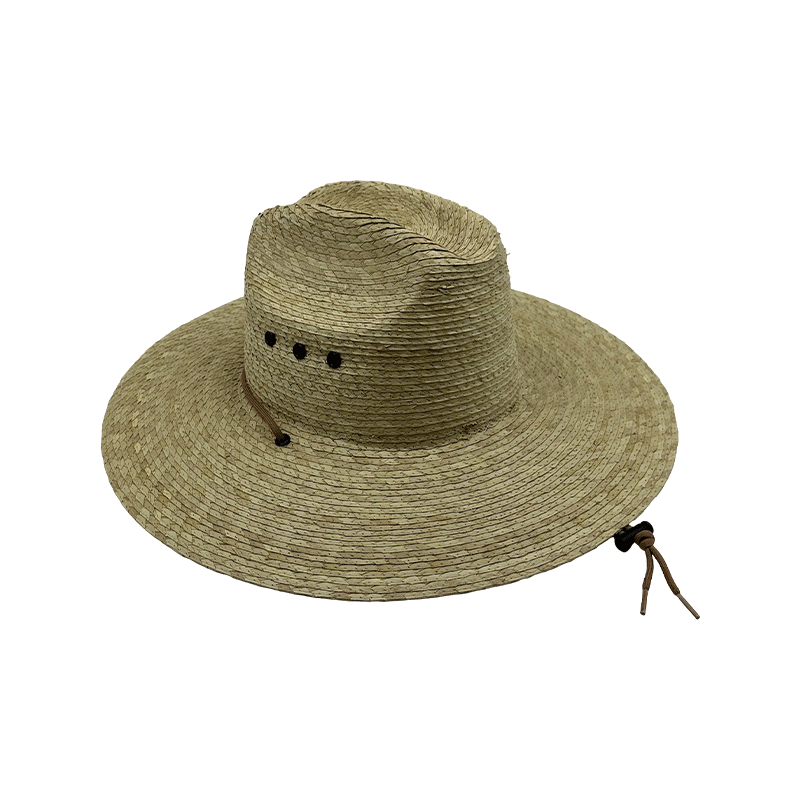 Sombrero salvavidas de hoja de palma trenzado a mano